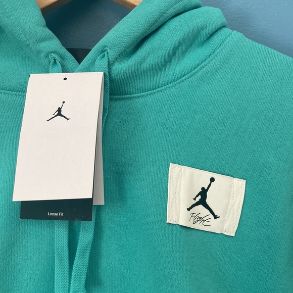Jordan Essentials Flight hoodie light Teal Womens size S 4-6 M 8-10 - Picture 4 of 8
